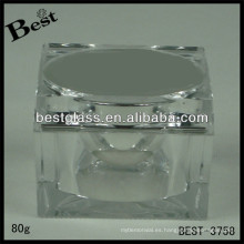 El tarro de acrílico de la forma cuadrada BEST-3758, pmma, abs, como, botella cosmética 20/50 / 80ml